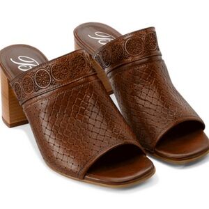 Brighton Chocolate Woven Leather Mules